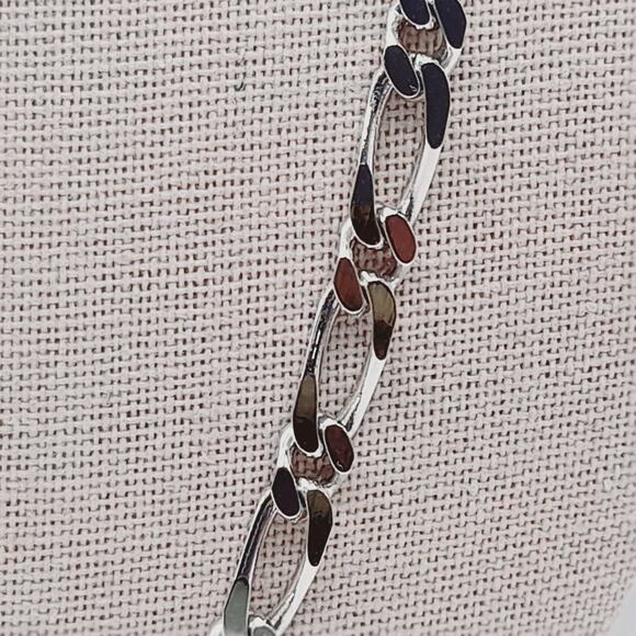 Monet Rhodium Plated 24 Inch Chain Necklace, Vintage Silver Tone Link Chain - Picture 4 of 11